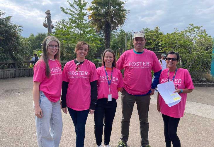 Liverpool fostering team wearing matching t-shirts at Chester Zoo