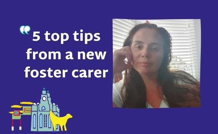 Foster carer Vicky and the words 5 top tips from a new foster carer